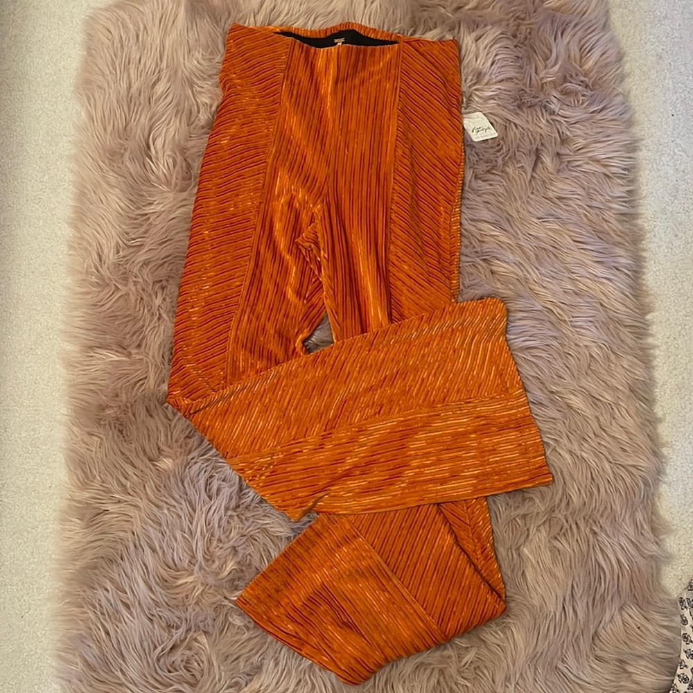 Free People Orange Flare Pants
